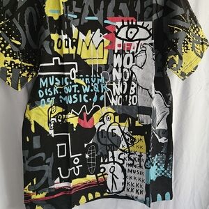 Men's Graphic Tee - Black, Yellow, Blue